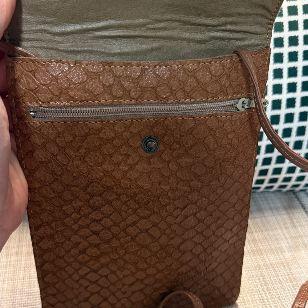 Brown Textured Crossbody Bag - Picture 4 of 10
